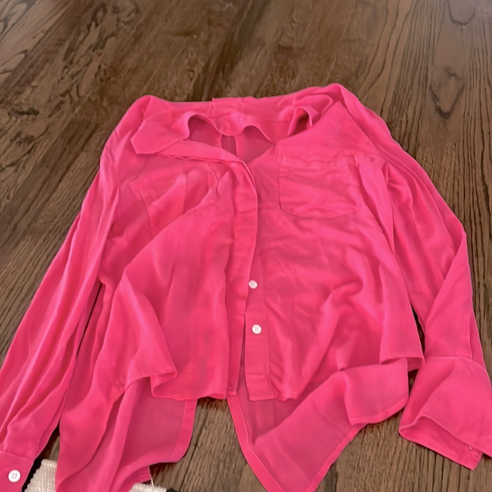 Cloth & Stone pink button down top